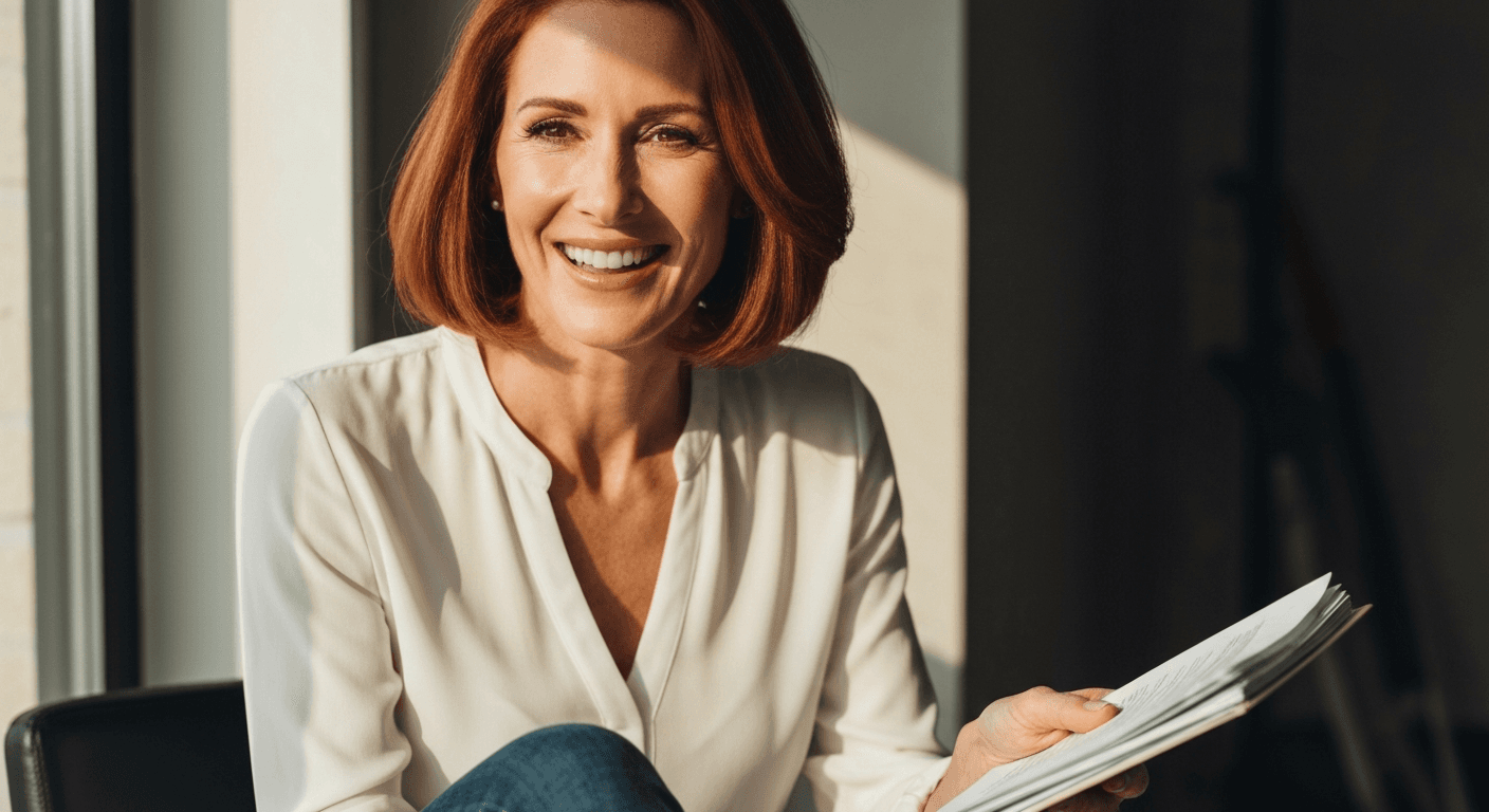 Brand voice guide next to AI writing interface showing voice customization